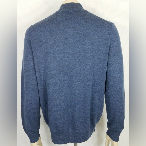 Jos. A. Bank Traveler blue 100% Merino Wool 1/4 zip pullover sweater mens XXXL - Picture 5 of 5